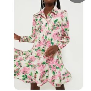 Tuckernuck Pink and Green Floral Midi Dress